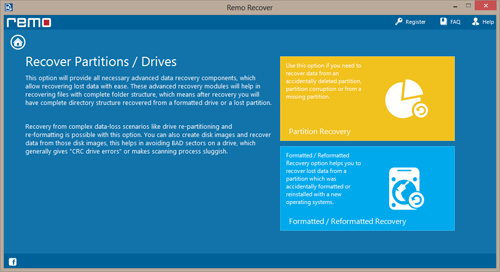 Recover Data after Formatting Laptop - Select Recovery Option