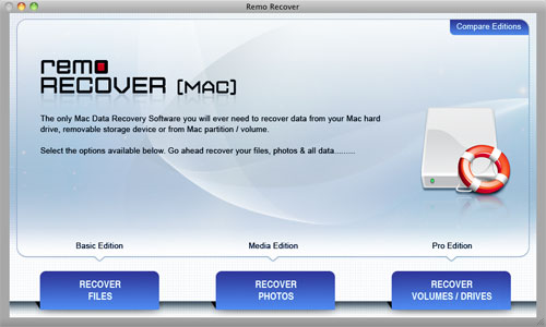 Recover Data from Formatted Disk Mac - Main Screen