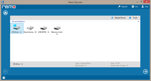 Unformatted Flash Drive Data Recovery - Select Drive